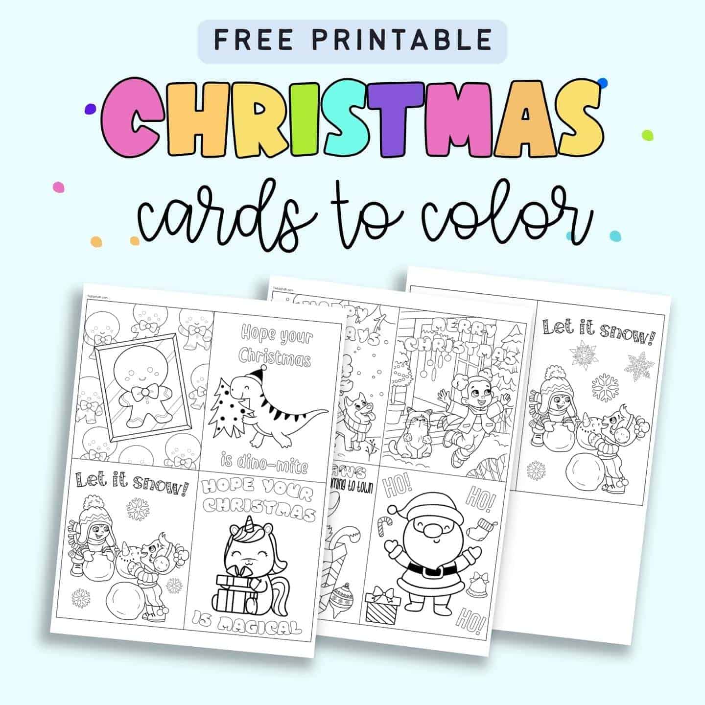 free printable christmas cards to color - the artisan life